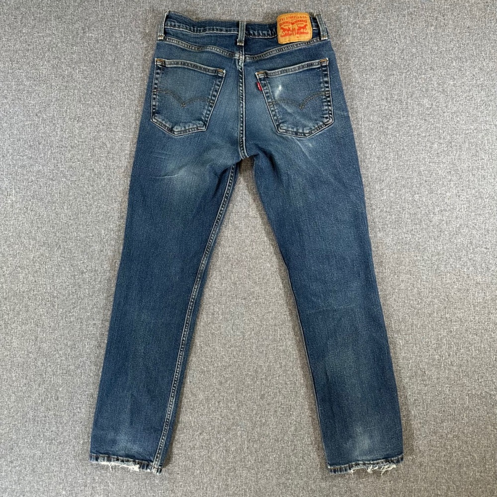 Levi's Jeans Mens 30x30 514 Straight Blue Stretch Distressed - Picture 2 of 12